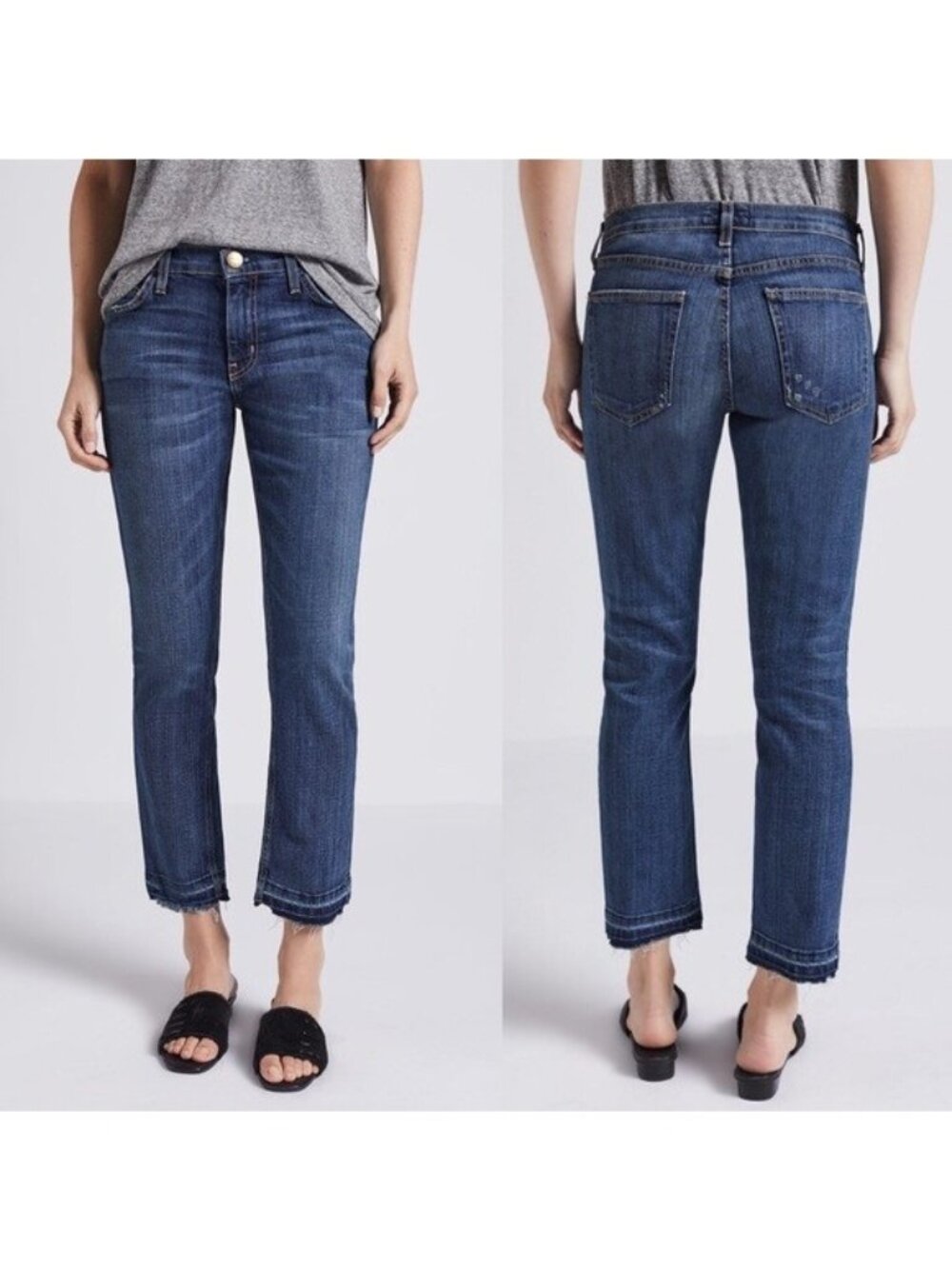 Current Elliott High Waist cropped straight released hem Sahara Jeans Sz 25